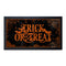 Halloween-themed mat with 'Trick or Treat' text and spider web design on a black background.