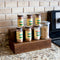 Wooden 2 Tier Shelf with Pull Out Storage for Space Saving - Dark Walnut Stain - 12 and 16 Inch - Handcrafted in the USA