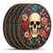 Wooden Round Coasters - Multiple Stained Glass Skulls Design 6