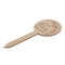 Wooden Planter Tag with engraved text and floral design on a white background