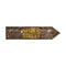 Wooden sign with 'Spider Street' text and spider web designs on a white background