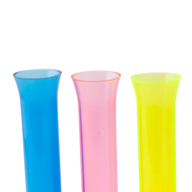 Flat Bottom Assorted Neon Test Tubes - 25ml (25 Pack)