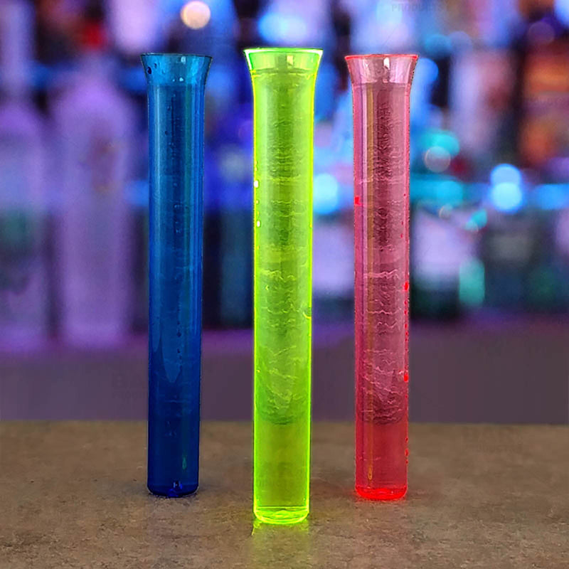 Flat Bottom Assorted Neon Test Tubes - 25ml (25 Pack)