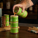 BarConic® Bamboo Mixing Glass - Tiki - 24 ounce