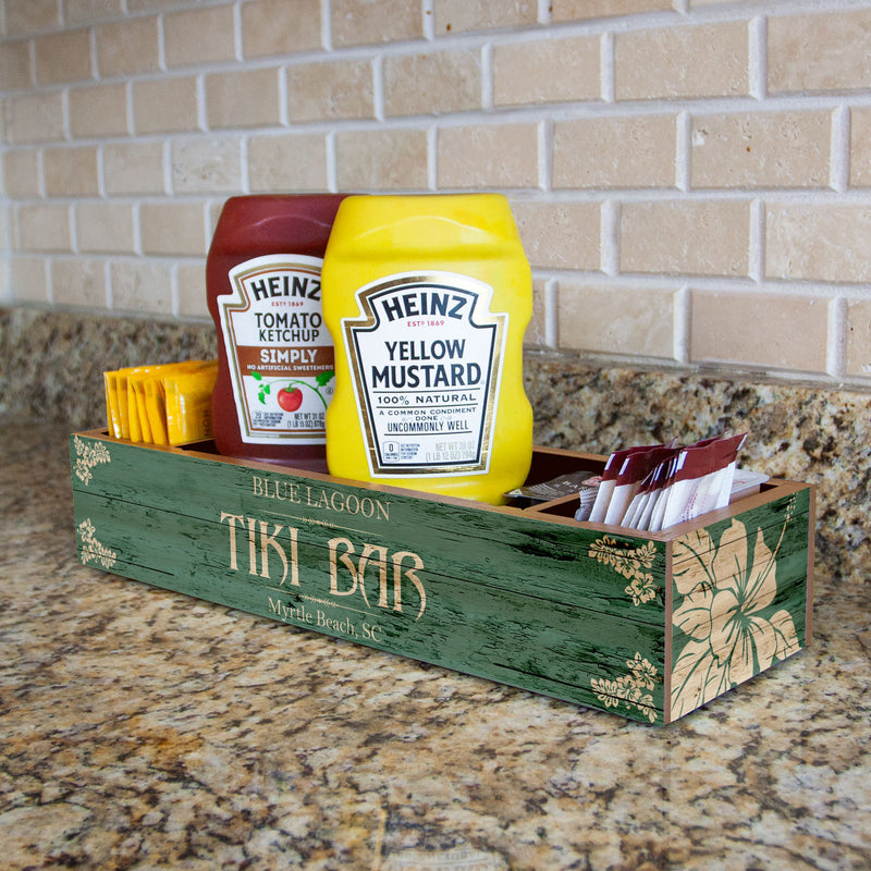 Rustic Wooden Table Caddy, Cutlery Caddy, Condiment Caddy, Handled  Carrier