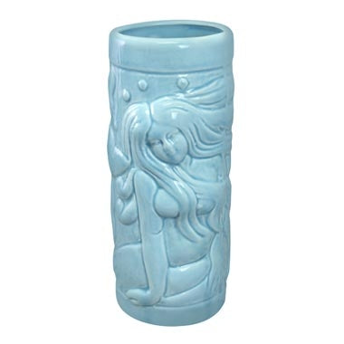 Blue Mermaid Ceramic Tiki Glass