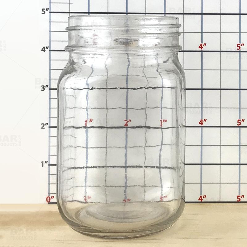 BarConic Mason Jar Mug Glass - 21 ounce - CASE OF 12, Mason Jar Lid