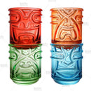 Colored Tiki Stacking Tumblers (12oz) - Set of 4