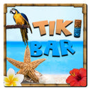 3.5in Foam Square Coaster - Tiki Beach Theme