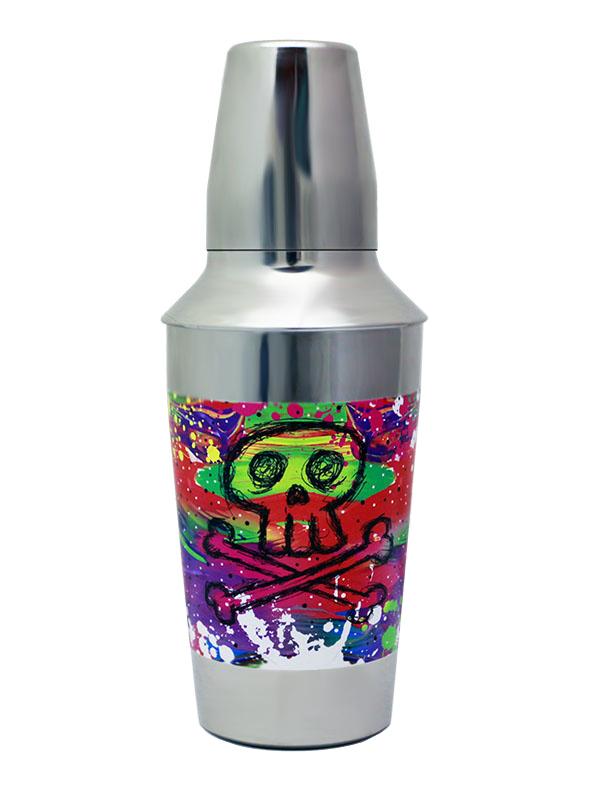 Designer 16oz. Cocktail Shaker - 3 Piece - Painted Skull