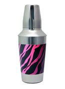 Designer 16oz. Cocktail Shaker - 3 Piece - Pink Zebra