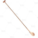 BarConic® Copper Plated Bar Spoon w/ Muddler Tip - Professional Grade - 40cm Length 