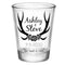 CUSTOMIZABLE - 1.75oz Clear Wedding Shot Glass - Antlers (Version 2)