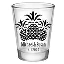 CUSTOMIZABLE Clear Wedding Shot Glass - Pineapples- 1.75oz