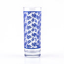 BarConic® Blue Hibiscus Pattern Highball Glass  - 9.5 oz