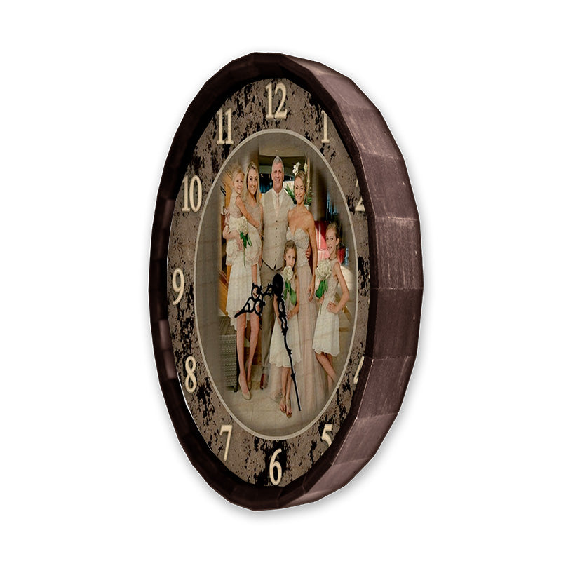 CUSTOMIZE - Rustic Wooden Clock - Family Theme - Multiple Sizes