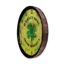 Custom Wood Barrel Top Clock – Irish Whiskey