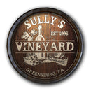 Custom Wood Barrel Top –Vineyard Tavern Sign