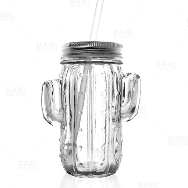 BarConic® Glassware - Mason Jar Mug Glass w/ no Handle - 12 ounce