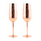 Champagne Glass - Copper Etched - Set of 2