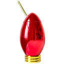 Red Christmas Light Bulb Cup w/Lid & Straw - 24 ounce