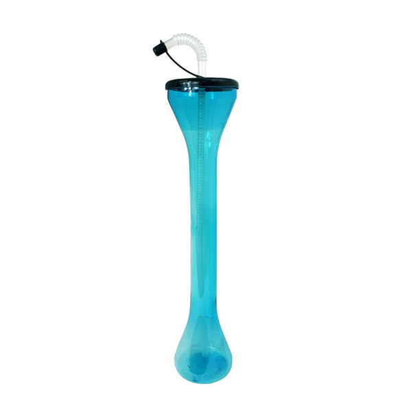 BarConic® Party Yard Cup - 24 oz. - Blue with Lid & Straw