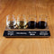Wine Flight with Walnut Finish and Chalk Strip - Includes 12oz. Stemless Wine Glasses