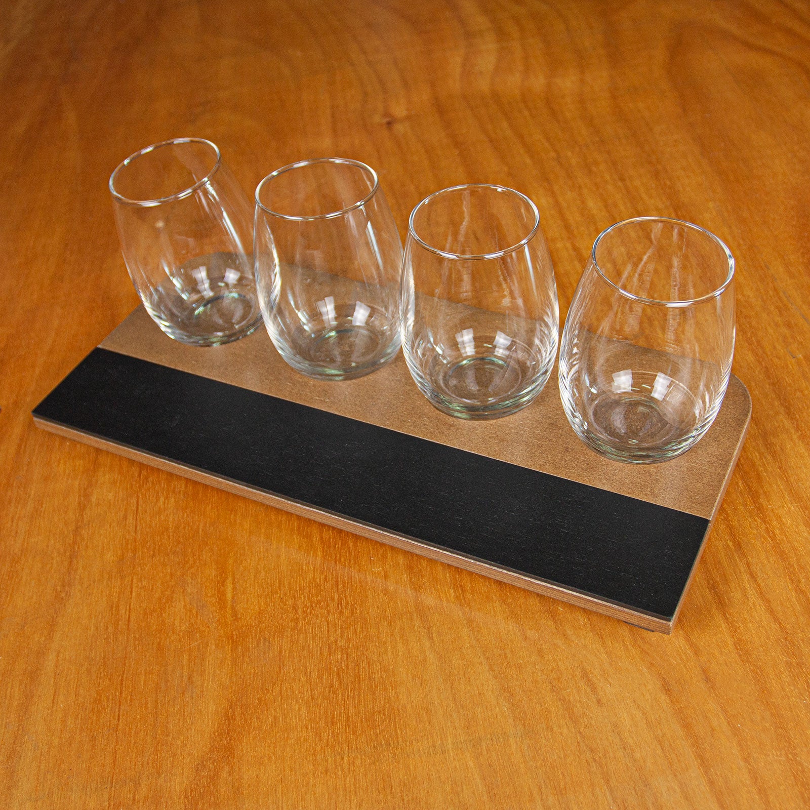 Wine Flight with Walnut Finish and Chalk Strip