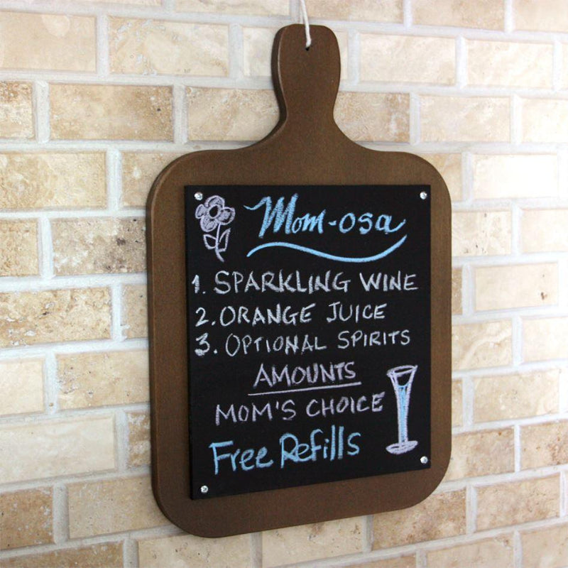 STAINED WOOD PLAQUE MENU - CUTTING BOARD SHAPED CHALKBOARD 