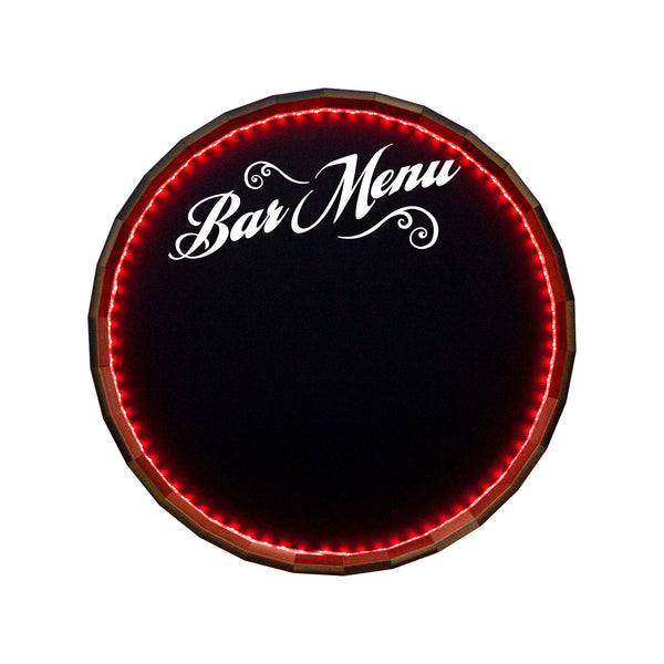 Bar & Menu LED Chalkboard Barrel Top Tavern Signs - Bar Menu