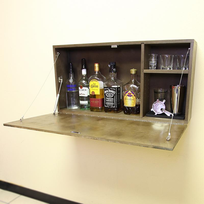 Murphy WalBAR™ -  CUSTOMIZABLE Home Bar Cabinet - Distillery Design