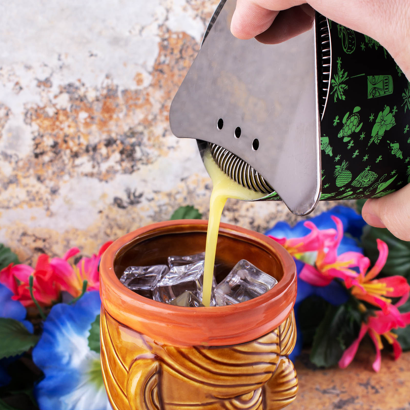 Weighted Shaker Set - Tiki - 18 & 28oz Tins - BarConic® – Bar Supplies