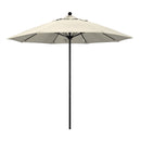 California Umbrella 9' Pole Push Lift SUNBRELLA With Black Aluminum Pole - Antique Beige Fabric
