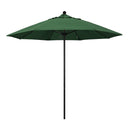 California Umbrella 9' Pole Push Lift SUNBRELLA With Black Aluminum Pole - Hunter Green Fabric