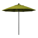 California Umbrella 9' Pole Push Lift SUNBRELLA With Black Aluminum Pole - Kiwi Fabric