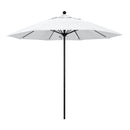 California Umbrella 9' Pole Push Lift SUNBRELLA With Black Aluminum Pole - White Fabric