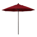 California Umbrella 9' Pole Push Lift SUNBRELLA With Bronze Aluminum Pole - Red Fabric
