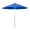 California Umbrella 9' Pole Push Lift SUNBRELLA With Silver Anodized Aluminum Pole - Blue Fabric