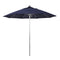 California Umbrella 9' Pole Push Lift SUNBRELLA With Silver Anodized Aluminum Pole - Navy Fabric