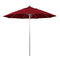 California Umbrella 9' Pole Push Lift SUNBRELLA With Silver Anodized Aluminum Pole - Red Fabric