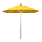 California Umbrella 9' Pole Push Lift SUNBRELLA With Silver Anodized Aluminum Pole - Lemon Fabric