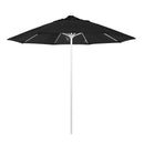 California Umbrella 9' Pole Push Lift SUNBRELLA With White Aluminum Pole - Black Fabric