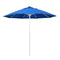 California Umbrella 9' Pole Push Lift SUNBRELLA With White Aluminum Pole - Blue Fabric