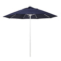 California Umbrella 9' Pole Push Lift SUNBRELLA With White Aluminum Pole - Navy Fabric