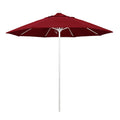 California Umbrella 9' Pole Push Lift SUNBRELLA With White Aluminum Pole - Red Fabric