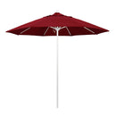 California Umbrella 9' Pole Push Lift SUNBRELLA With White Aluminum Pole - Red Fabric