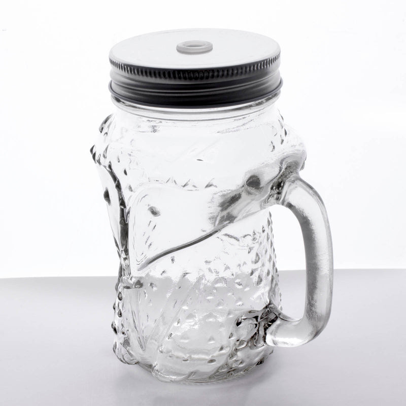 BarConic Cactus Mason Jar Glass - w/ Lid