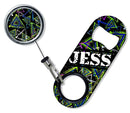 CUSTOMIZABLE Mini Bottle Opener with Retractable Reel - Abstract Triangles