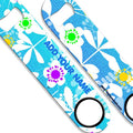 ADD YOUR NAME SPEED Bottle Opener – Abstract Flowers BLUE