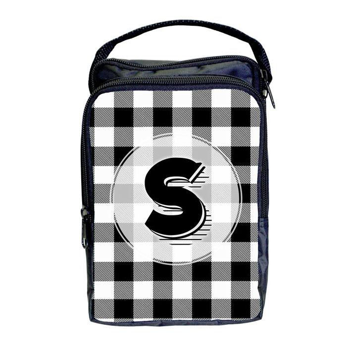 Bartender Tote Bag - ADD YOUR NAME Plaid Patterns - WHITE 